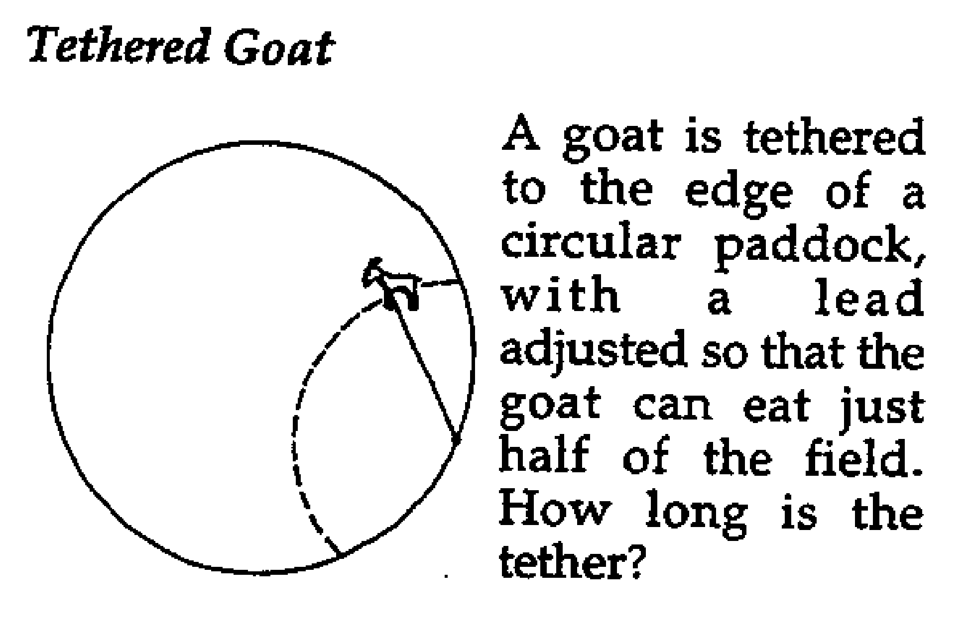 How Would You Tether Your Goat?