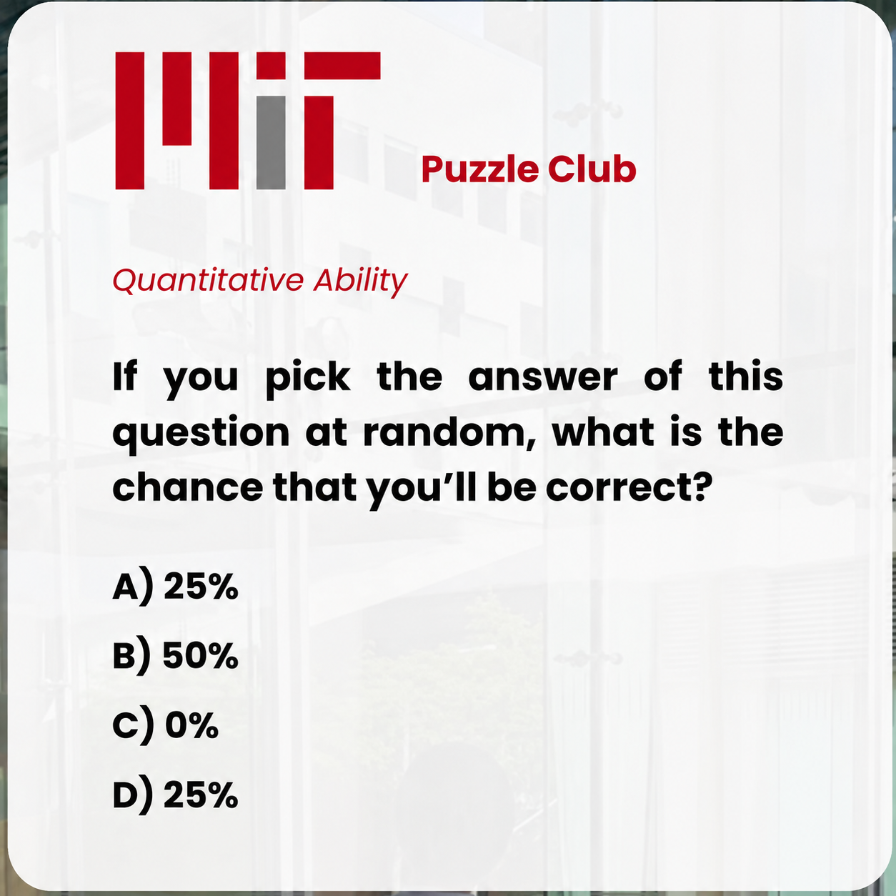 Actually You Will Never Be Correct: A Tricky Question From MIT Puzzle Club